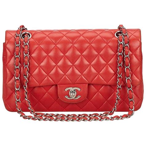 chanel classic flap red bag